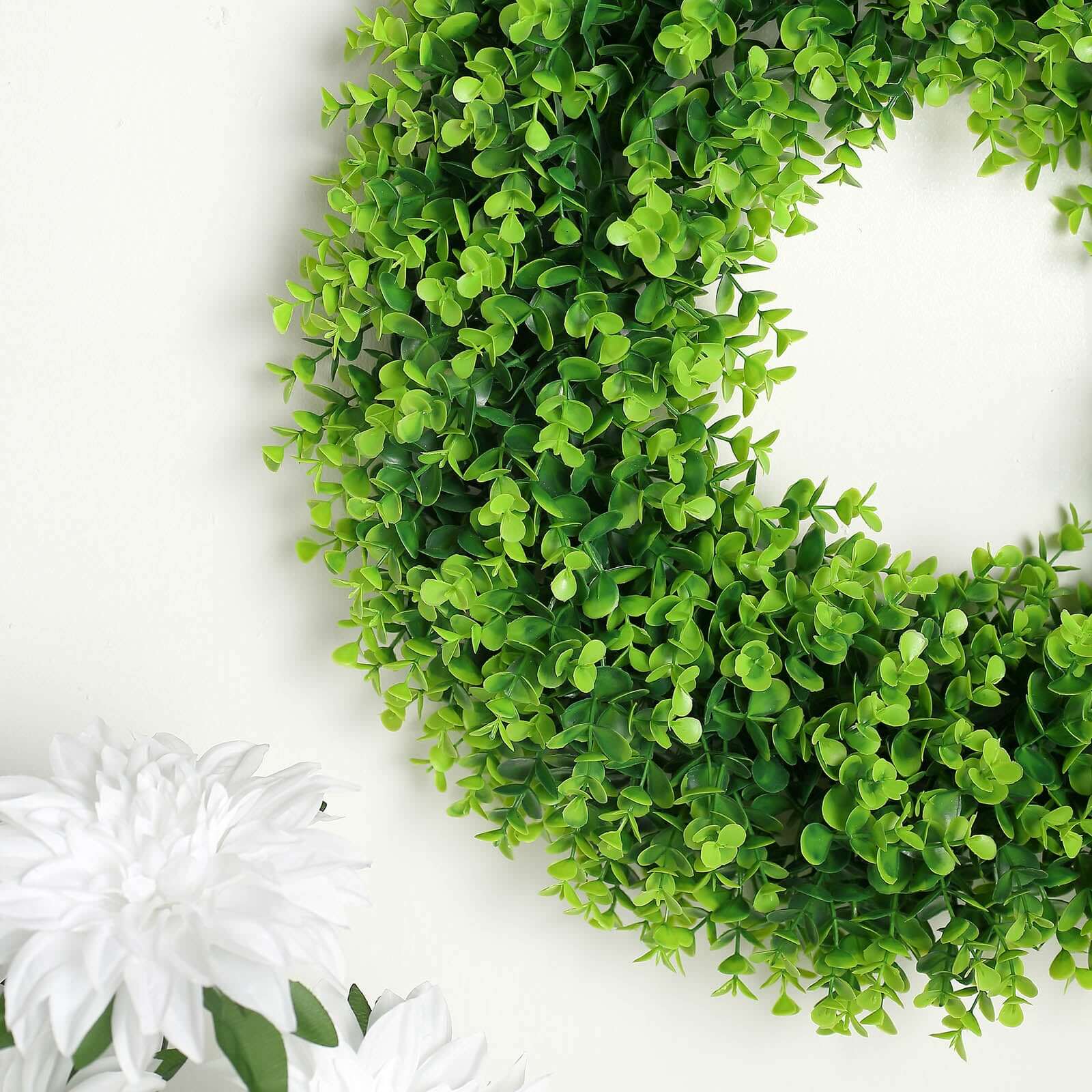 2 Pack 21" Green Artificial Lifelike Eucalyptus Leaf Spring Wreaths