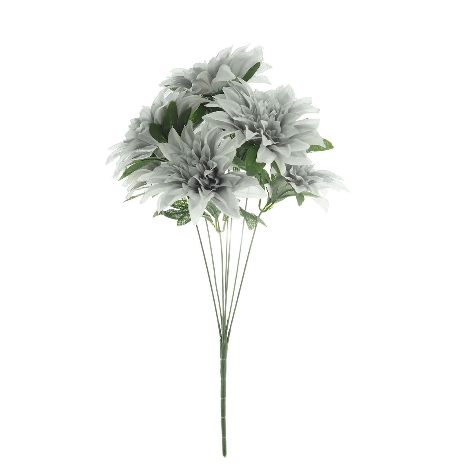 2 Bouquets 20" Silver Artificial Silk Dahlia Flower Spray Bushes