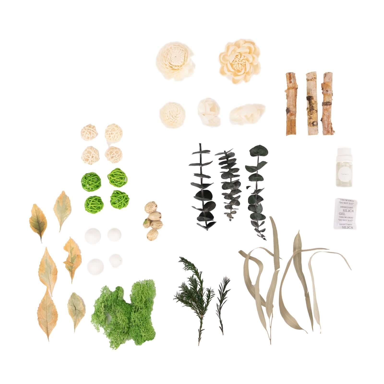 Set of Natural Potpourri Vase Fillers Dried Assorted with Vanilla Fragrance Oil - DIY Decorations