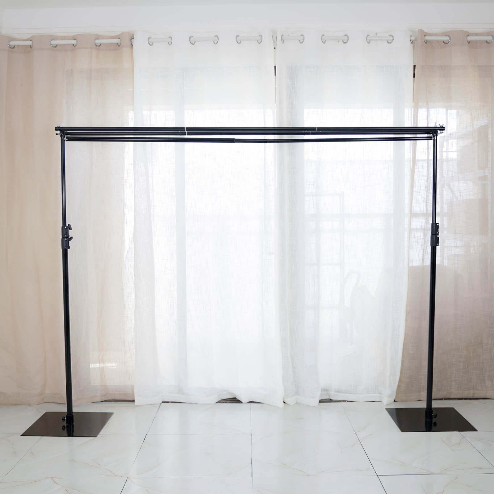 10ft DIY Triple Cross Bars and Mounting Brackets For Backdrop Stands