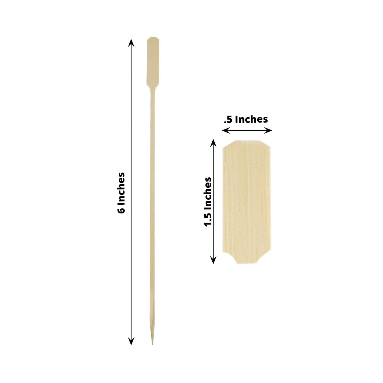 100-Pack Bamboo Cocktail Sticks Paddle Decorative Top Design - Eco Friendly Party Picks 10"