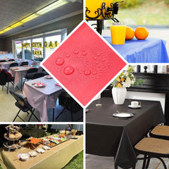 5-Pack Plastic Table Covers Royal Blue Rectangle - Reliable PVC Disposable Covers for Gatherings 54"x108"