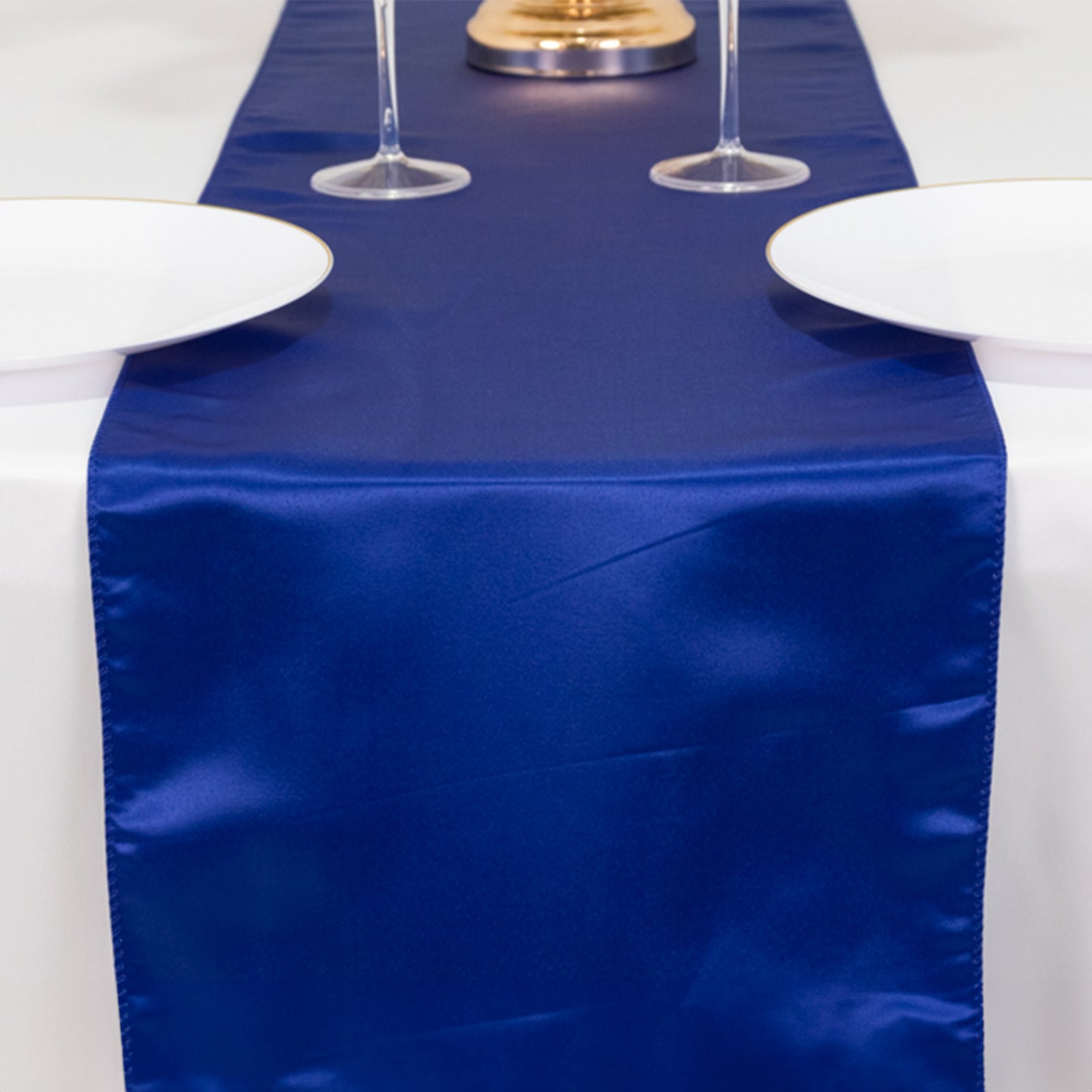 Lamour Satin 12"x108" Table Runner Royal Blue - Smooth & Lustrous Finish
