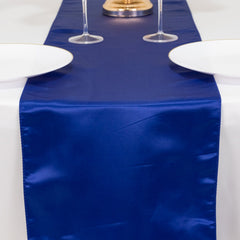 Lamour Satin 12"x108" Table Runner Royal Blue - Smooth & Lustrous Finish