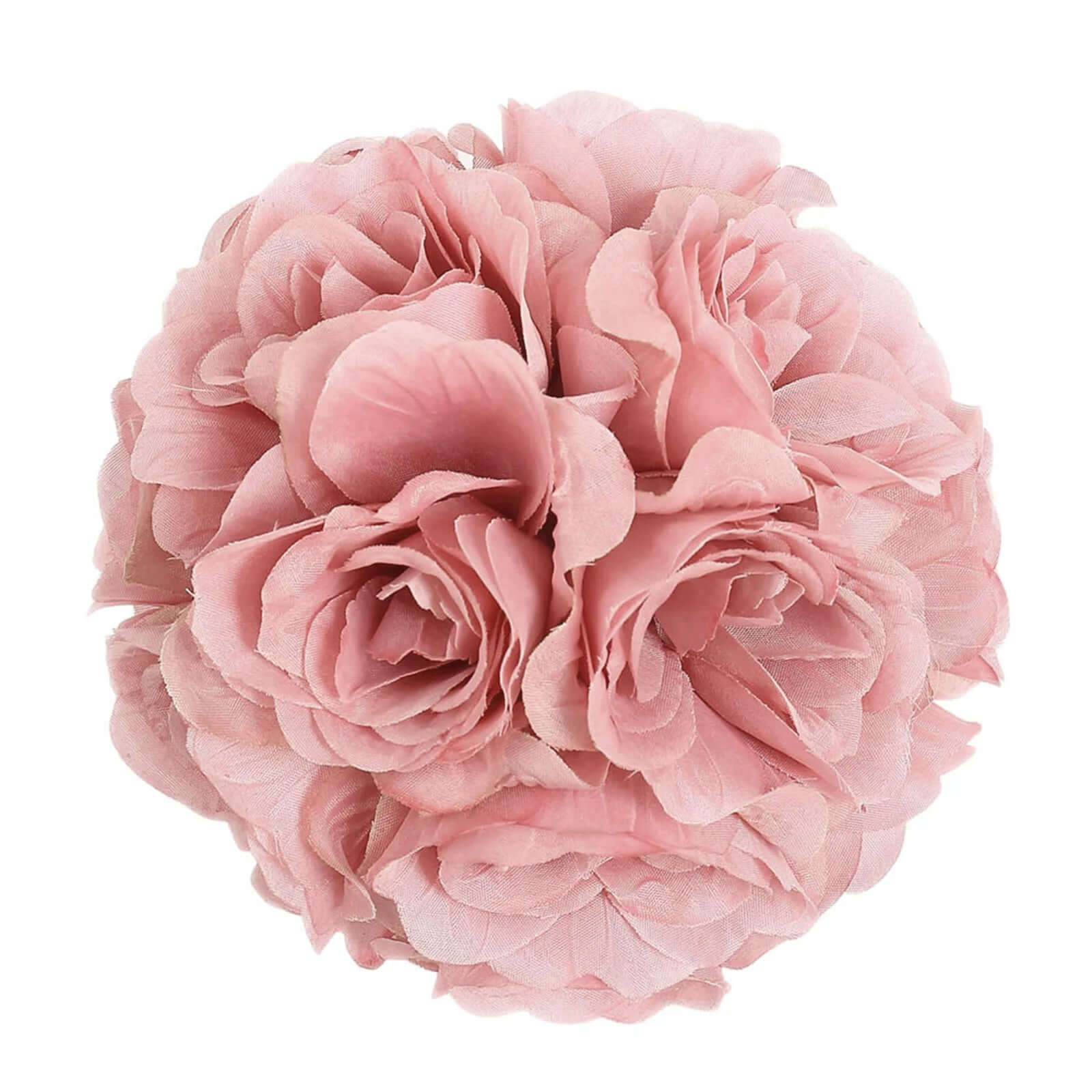 2 Pack 7" Mauve Artificial Silk Rose Kissing Ball, Faux Flower Ball