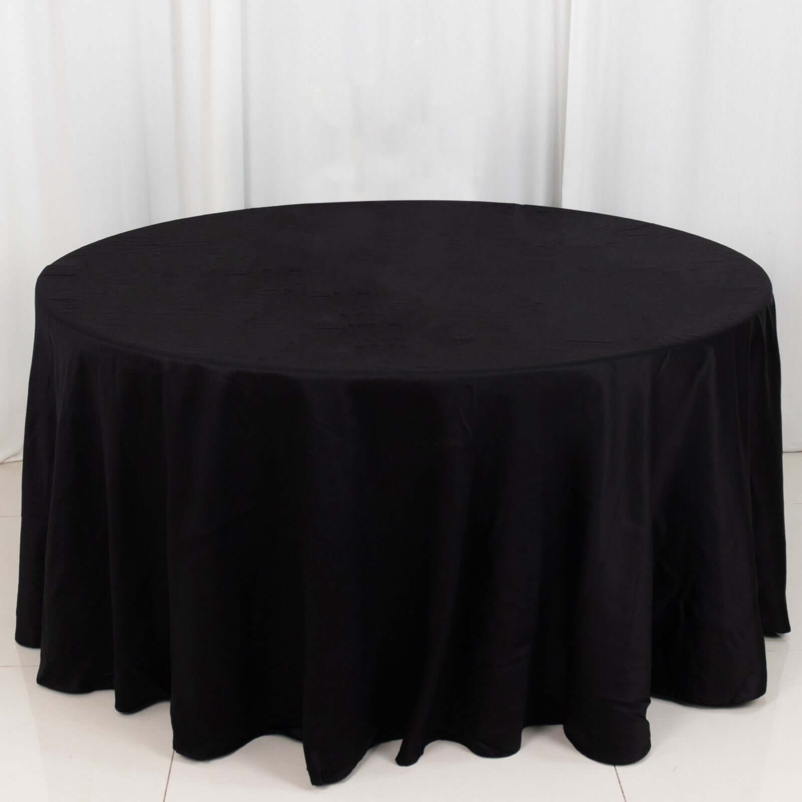 100% Cotton 120" Round Tablecloth Black Linen - Seamless, Soft & Breathable Table Cover
