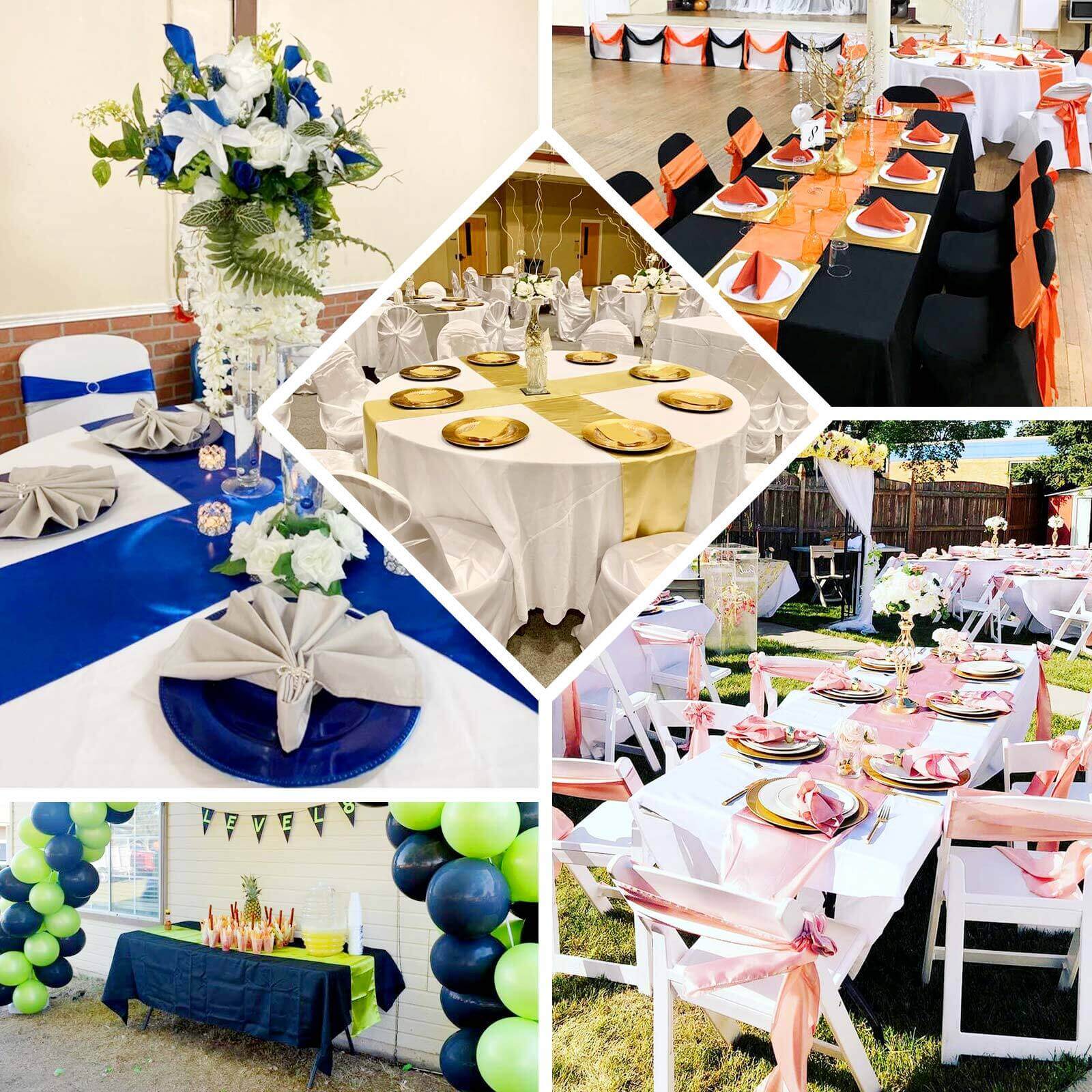 Satin 12"x108" Table Runner Orange - Stylish Table Linen