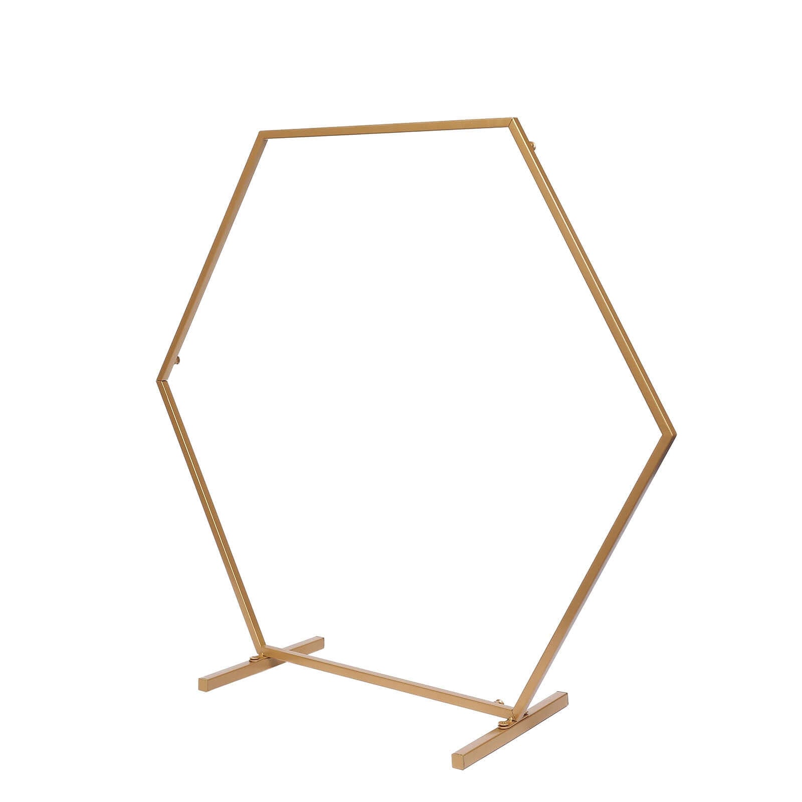 Hexagon Wedding Arch Table Centerpiece Metal Gold - Self-Standing Geometric Flower Balloon Stand 24"