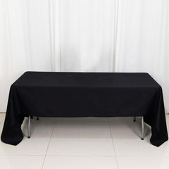 100% Cotton 60"x126" Rectangle Tablecloth Black Linen - Sophisticated, Soft & Breathable Table Cover