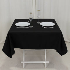 Cotton Blend 54"x54" Square Tablecloth Black - Wrinkle-Resistant Finish for Modern Table Settings