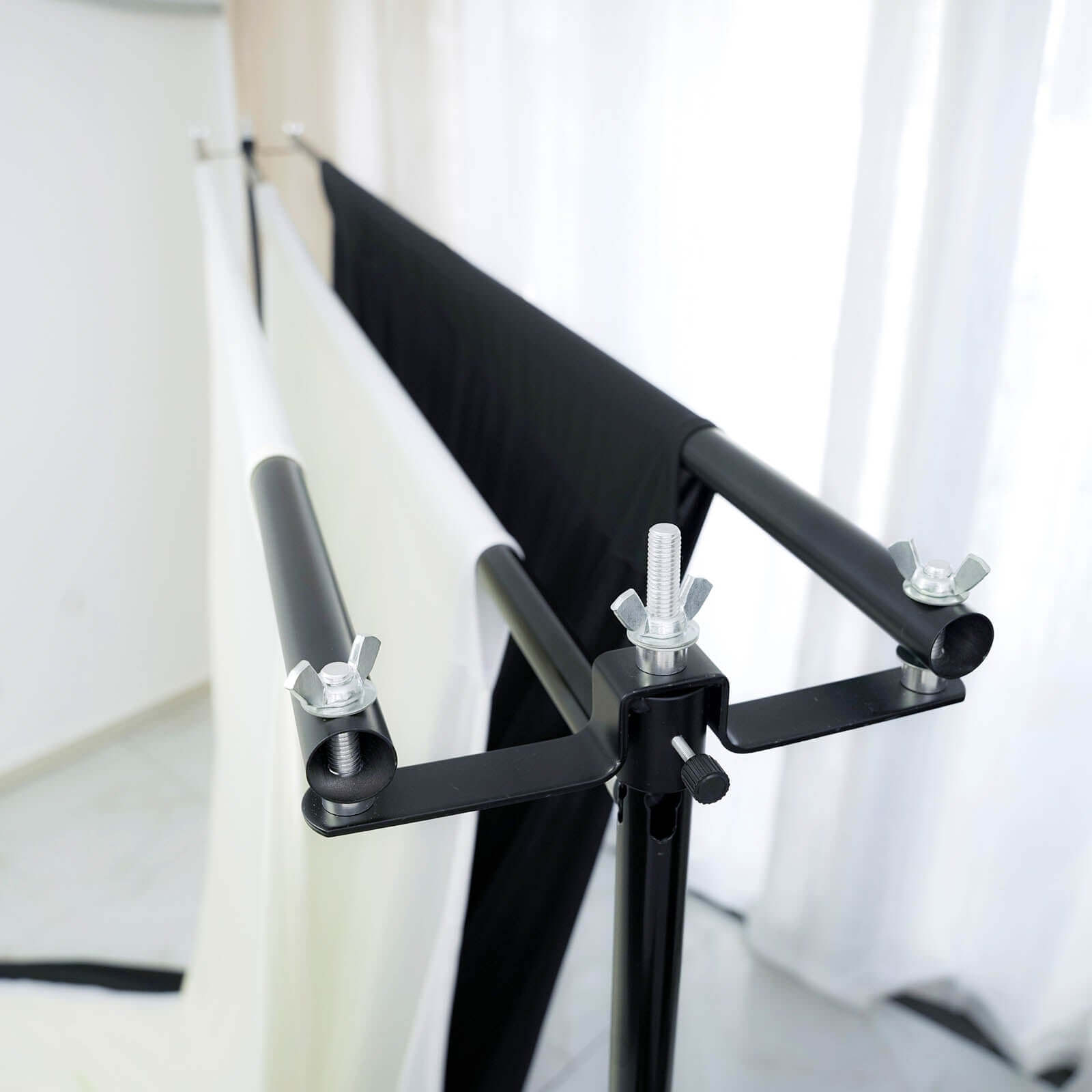 10ft DIY Triple Cross Bars and Mounting Brackets For Backdrop Stands