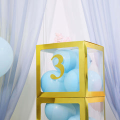 4-Pack Stickers Banner Custom 0-9 Number "3" Design Gold - Milestone Age and Date Stick-On Numbers 5"