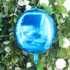2 Pack 14" 4D Royal Blue Sphere Mylar Foil Helium or Air Balloons