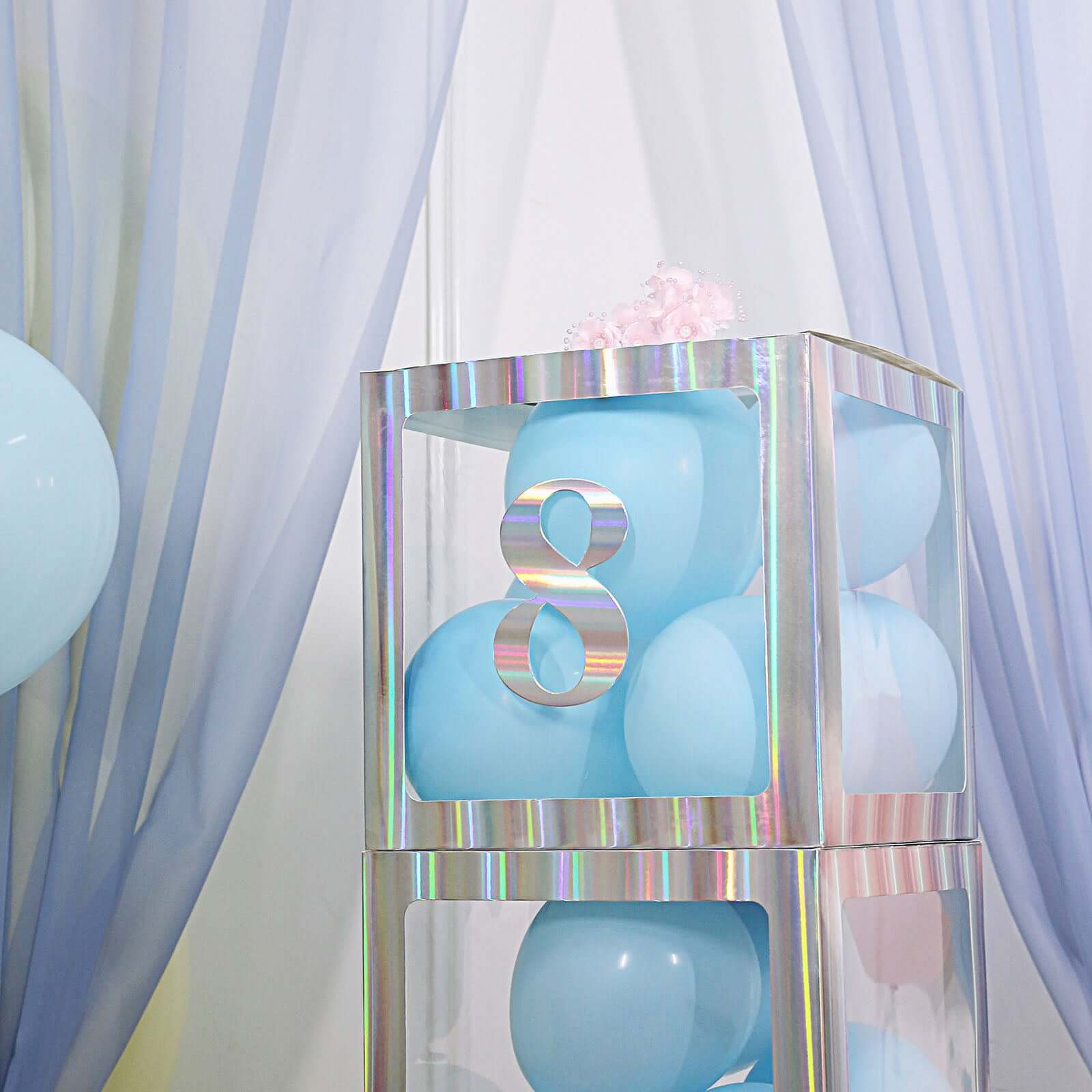 4-Pack Stickers Banner Custom 0-9 Number "8" Design Iridescent - Milestone Age and Date Stick-On Numbers 5"