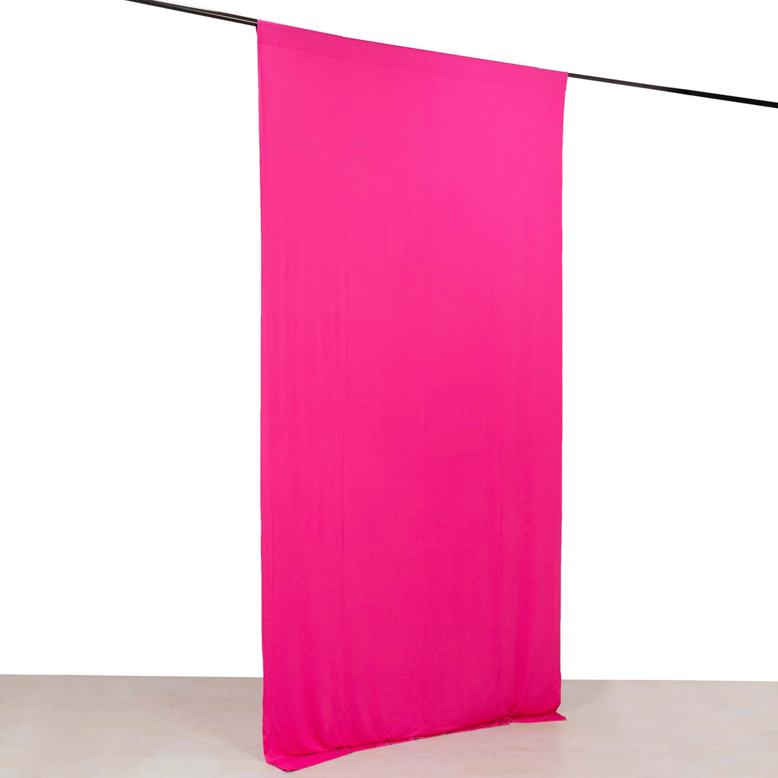 Fuchsia 4-Way Stretch Spandex Event Curtain Drapes, Wrinkle Free Backdrop Event Panel with Rod Pockets - 5ftx10ft
