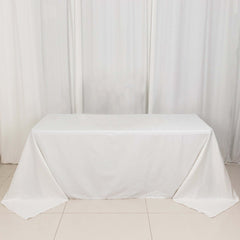 100% Cotton 90"x132" Rectangle Tablecloth White Linen - Seamless, Soft & Breathable Table Cover