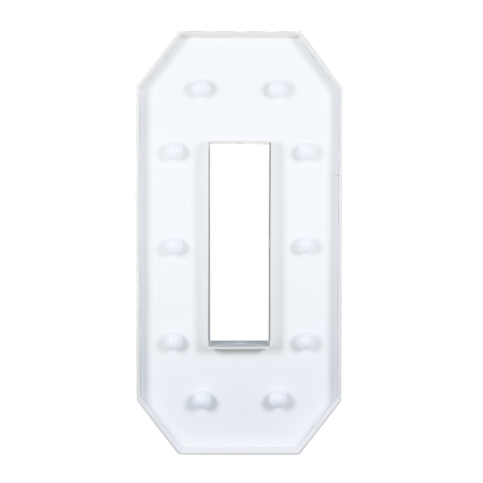 Giant LED Marquee Light Up Number "0", White 4ft Pre-Cut Foam Board with 10 Warm White Battery Operated LEDs, Glue Gun and Sticks