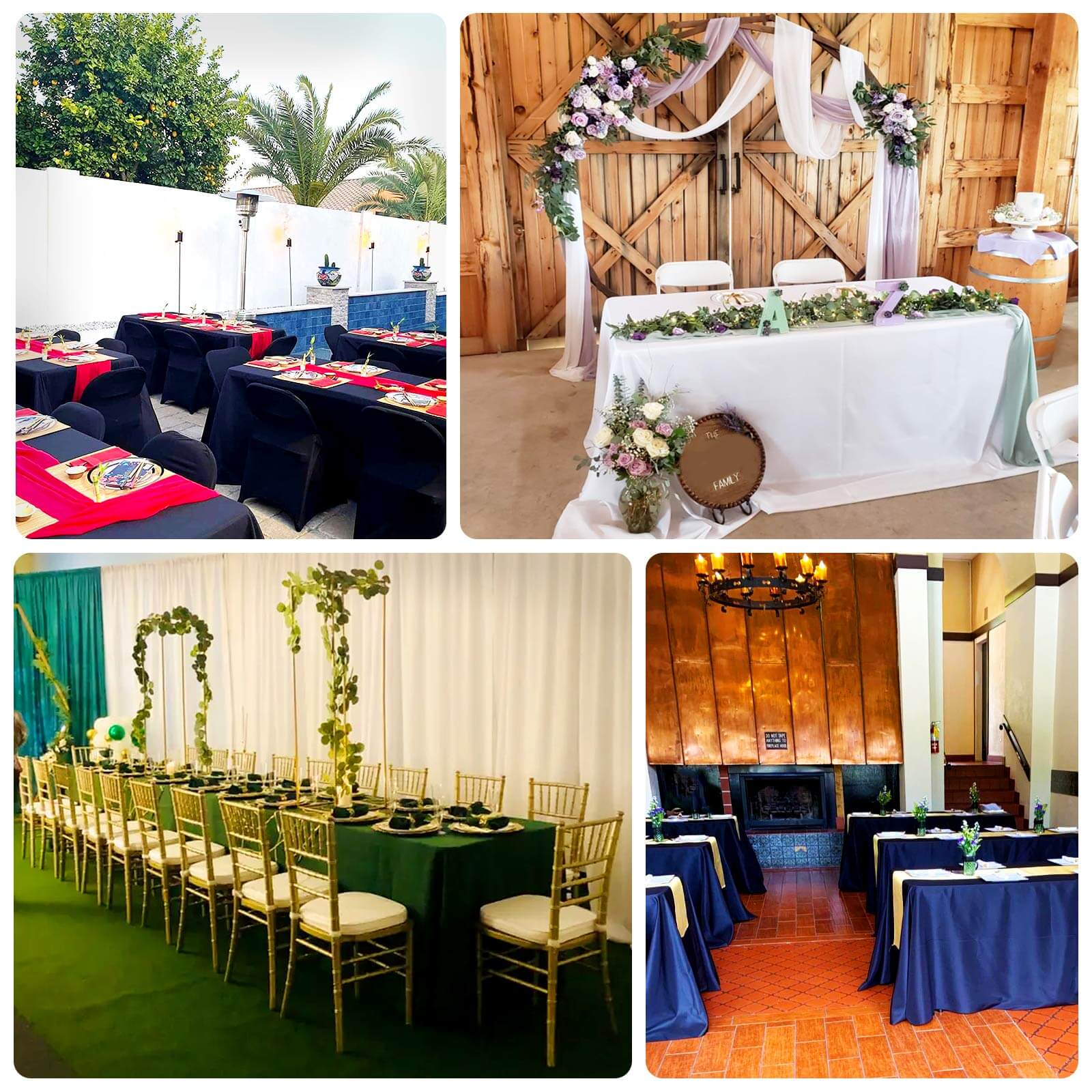 Scuba Rectangular 90"x156" Tablecloth Lavender Lilac - Wrinkle Free, Stain Resistant & Seamless Table Cover