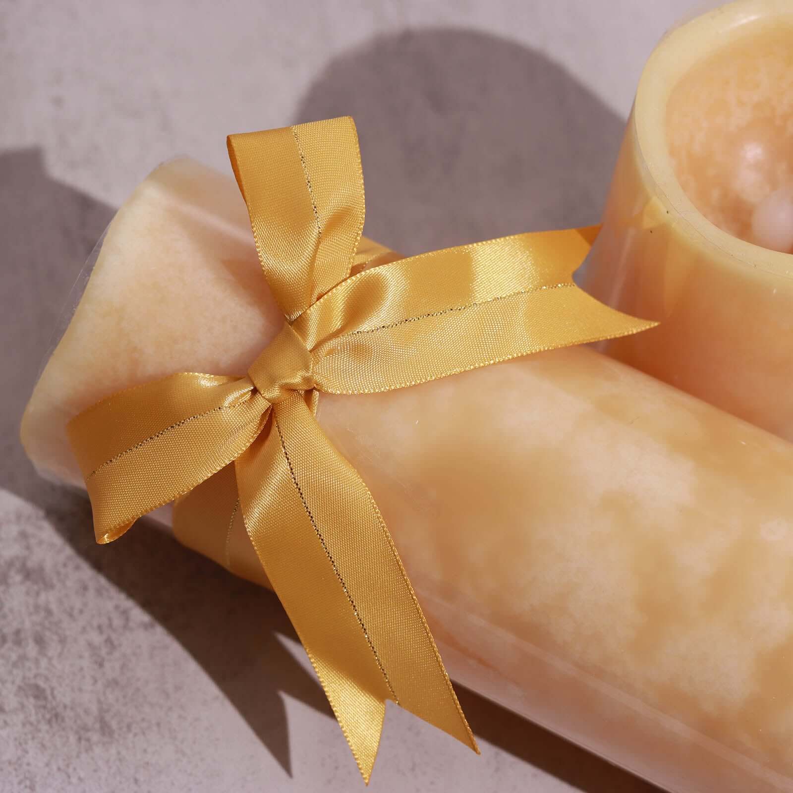 50 Pcs 10" Gold Pre Tied Ribbon Bows, Satin Ribbon With Gold Foil Lining For Gift Basket and Party Favors Decor