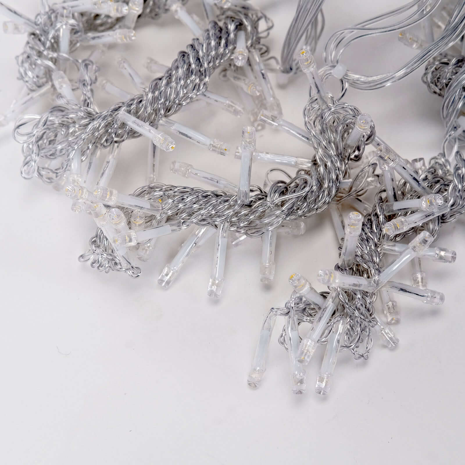 5ftx8ft Warm White 192 LED Icicle Curtain Fairy String Lights with 8 Modes