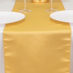 Lamour Satin 12"x108" Table Runner Champagne - Smooth & Lustrous Finish