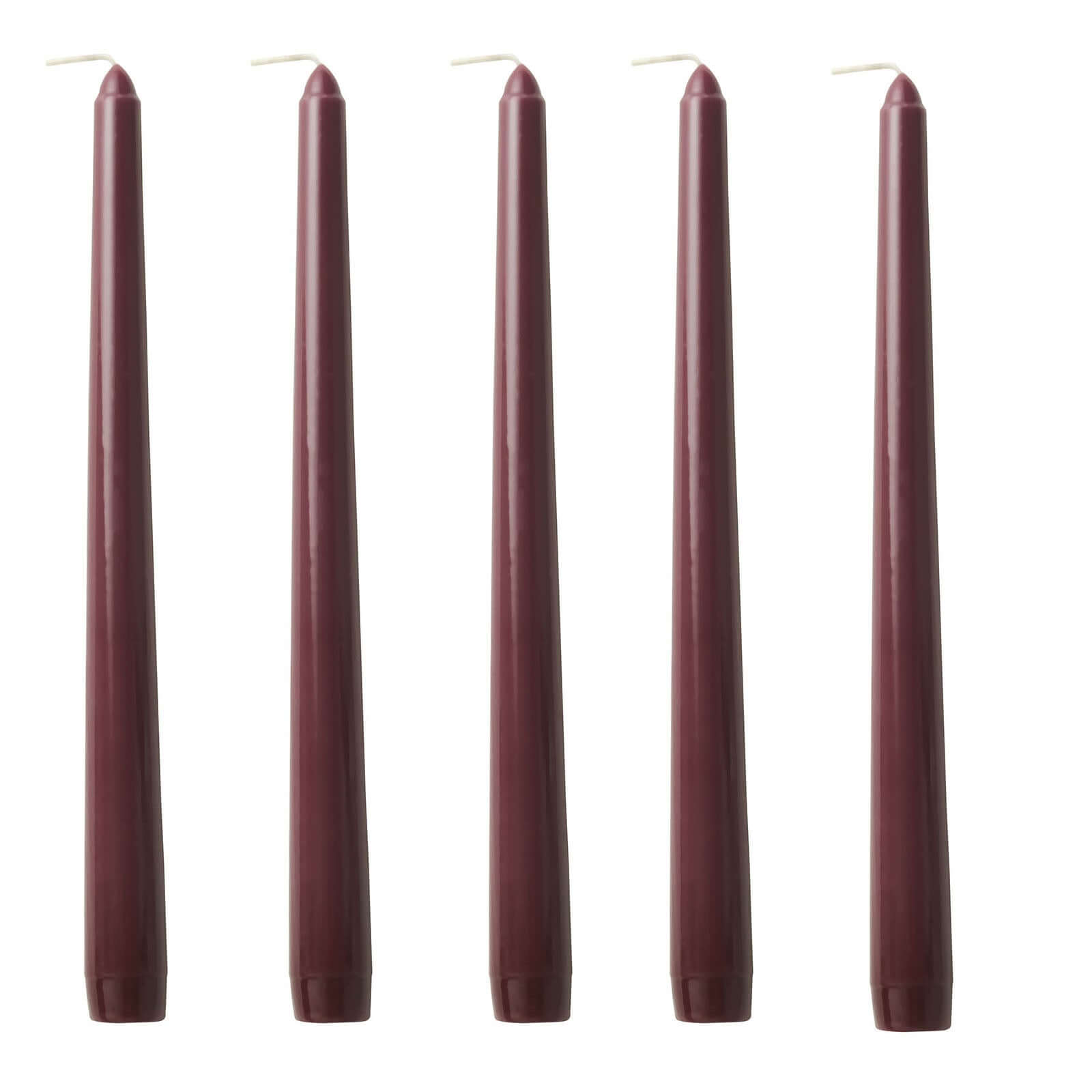 10-Pack Taper Candles Premium Wax Design Burgundy - Unscented Candles for Upscale Settings 10"