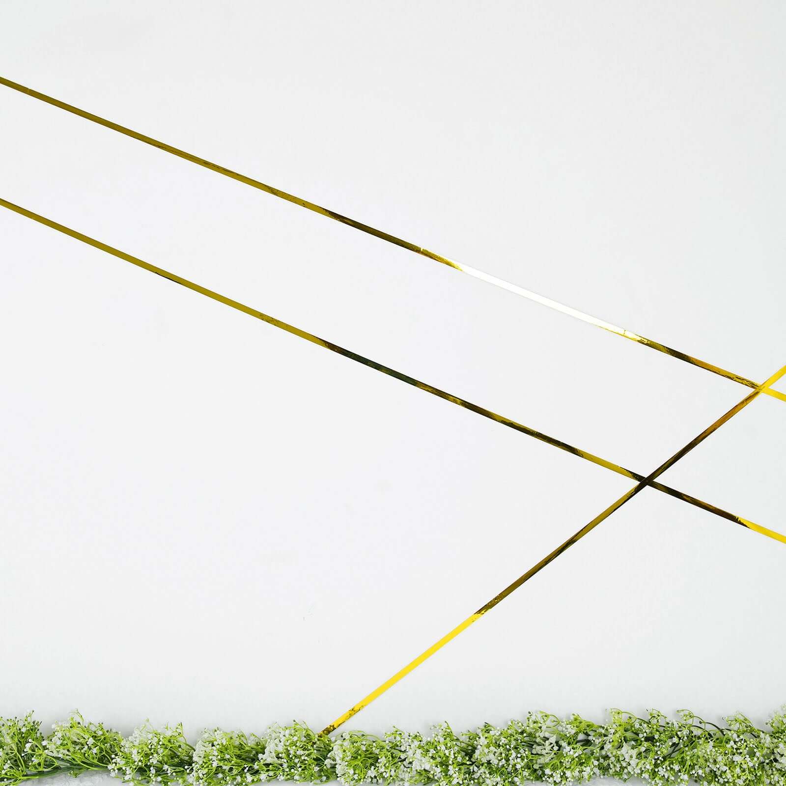 100 Yds 3/8" Gold Metallic Film Tape Adhesive, DIY Floral Wrap Craft Decor Tape - Polyester with Acrylic