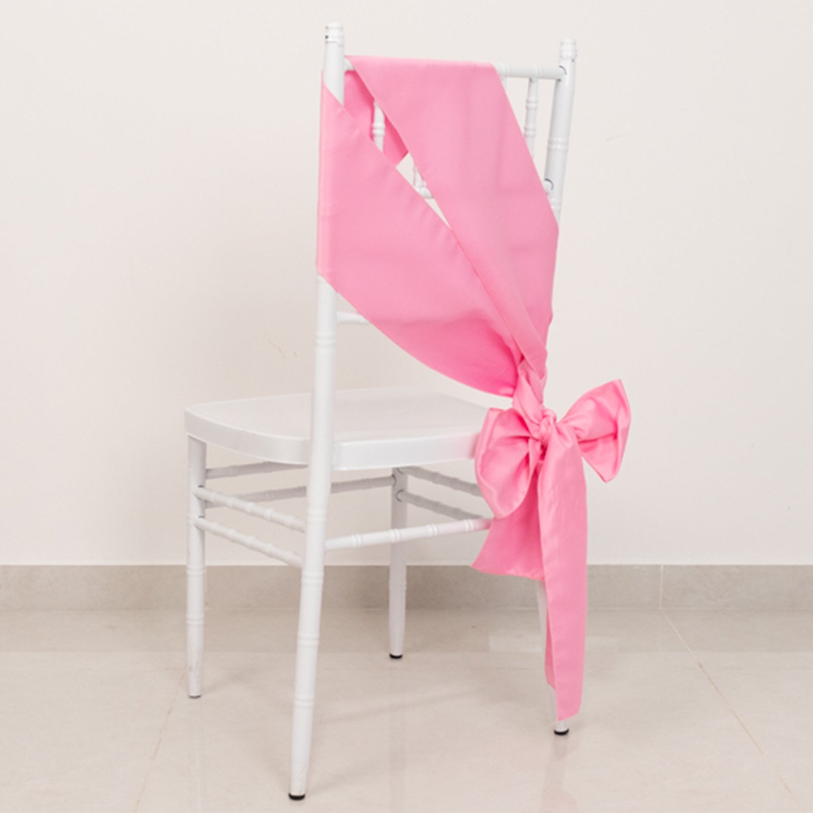 5 Pack Lamour Satin 6"x106" Chair Sashes Pink - Stylish Reusable Decorative Bows