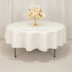 Cotton Blend 90" Round Tablecloth Ivory - Wrinkle-Resistant Table Cover
