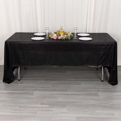 Sequin Dots Polyester 60"x126" Rectangle Tablecloth Shimmering Black - Wrinkle Free & Sparkling Table Cover