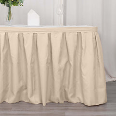 Polyester 21ft Table Skirt Nude - Classic Pleated Design