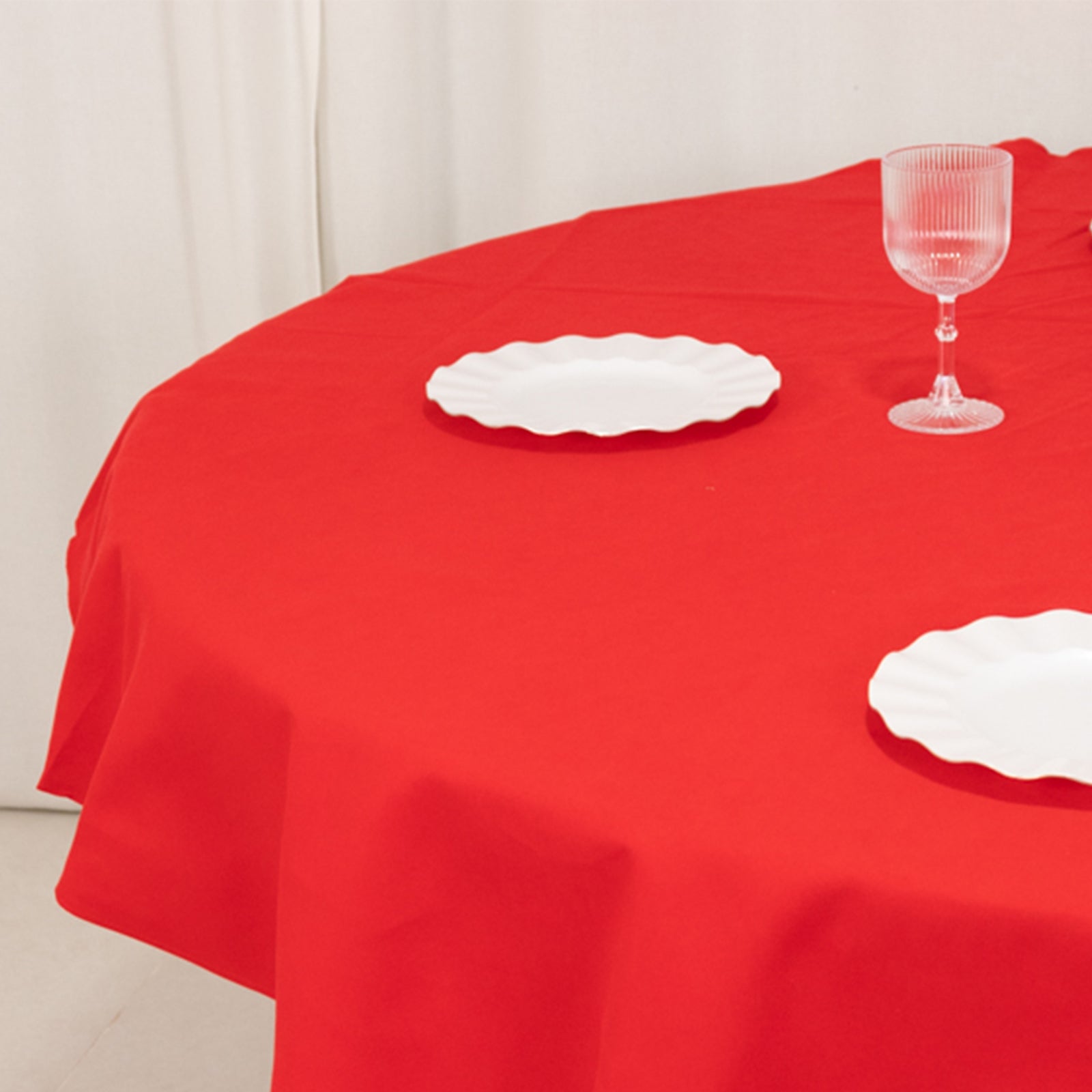 Cotton Blend 70" Round Tablecloth Red - Wrinkle-Resistant Table Cover