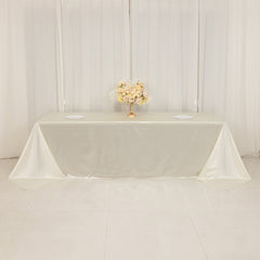 Scuba Rectangular 90"x156" Tablecloth Shimmering Pearl White - Wrinkle Free & Stain Resistant Seamless Table Cover