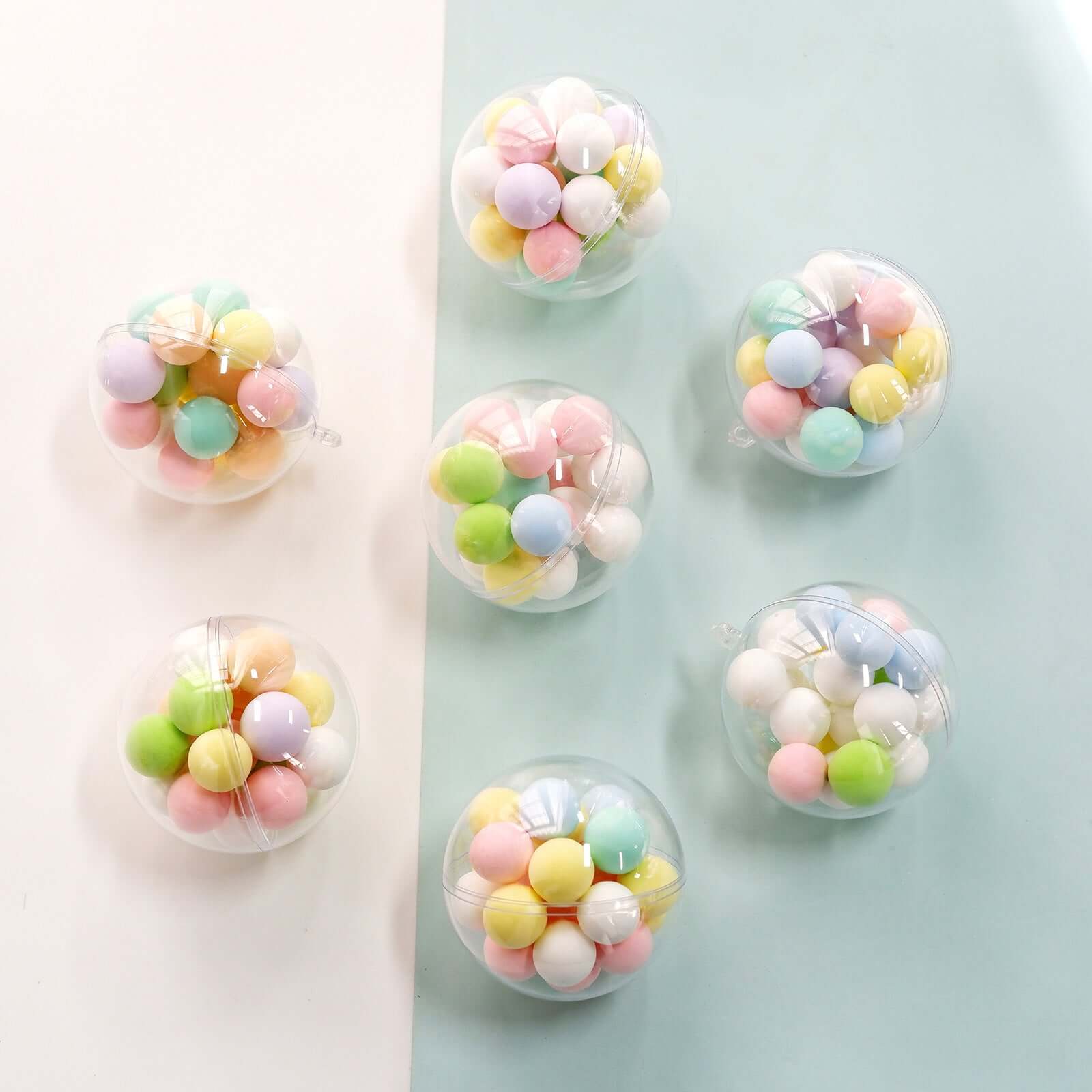 12-Pack Fillable Ornament Ball Candy Container Clear - Unique Transparent Candy Treat Favor Containers 3"