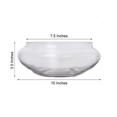 Glass Floating Candle Bowl Multi-Purpose Design - Table Centerpiece for Decor 10"