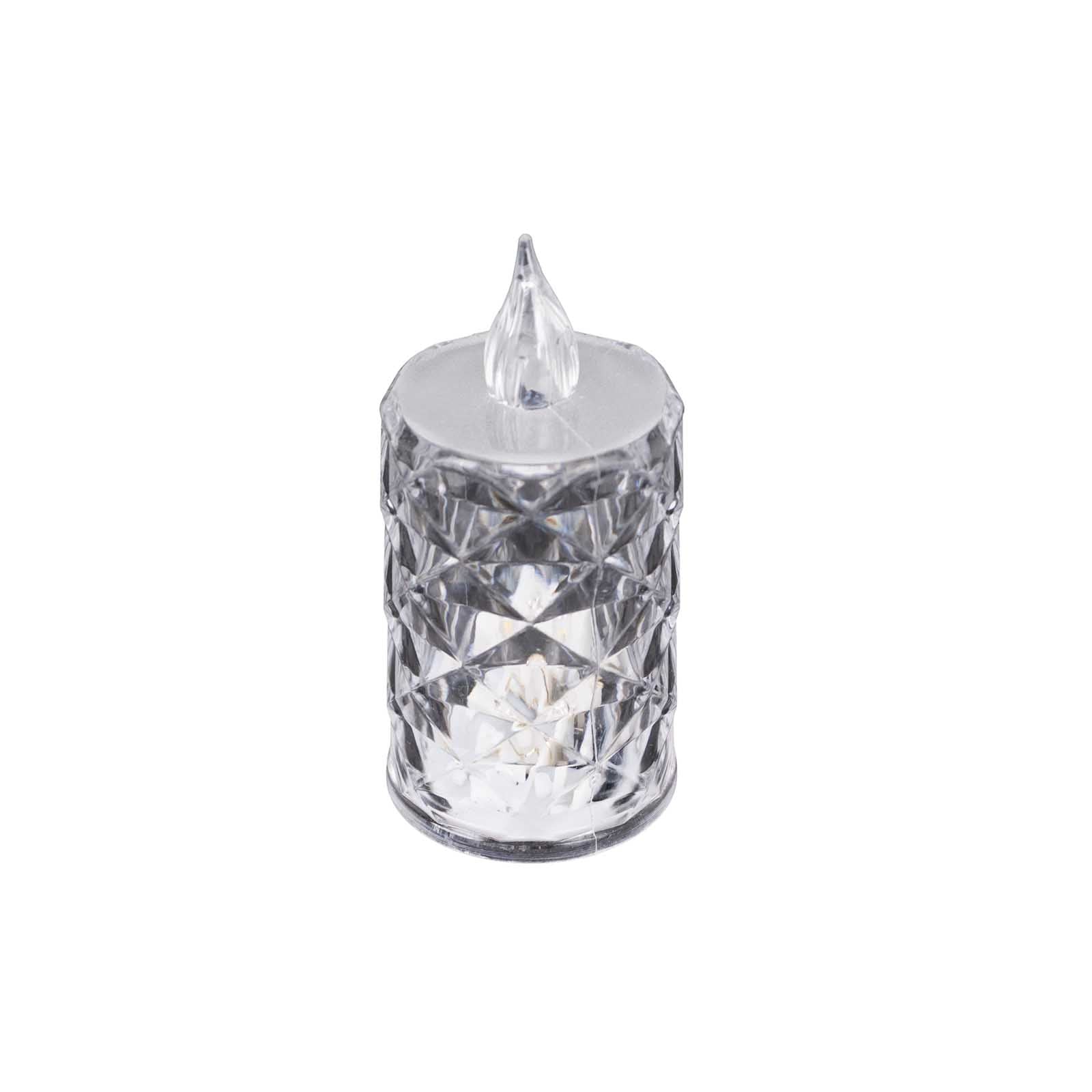 12-Pack LED Flameless Decorative Lighting Diamond Cut Warm White - Battery Operated Tealight Candles 3"