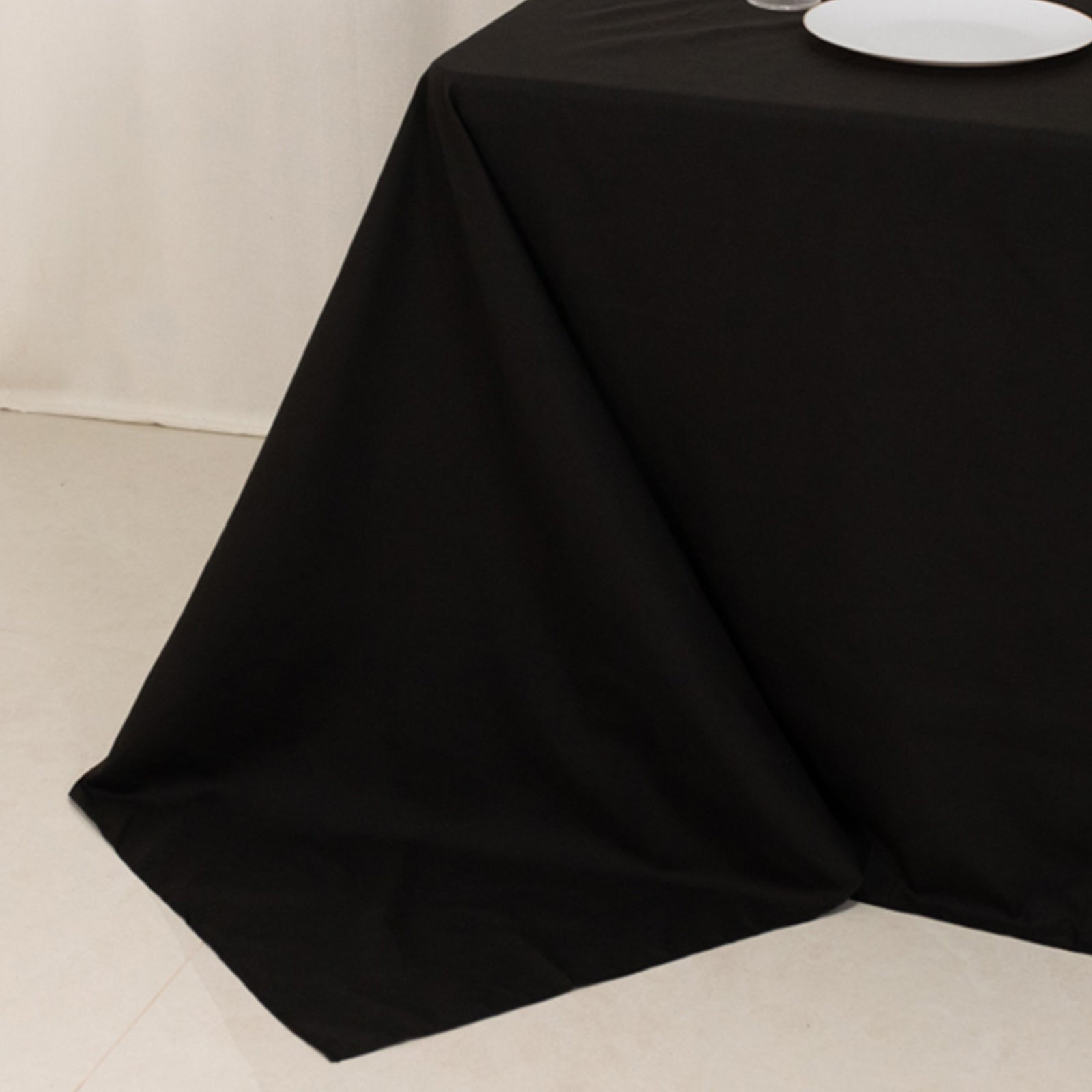 Cotton Blend 90"x132" Rectangle Tablecloth Black - Seamless Wrinkle-Resistant Table Cover