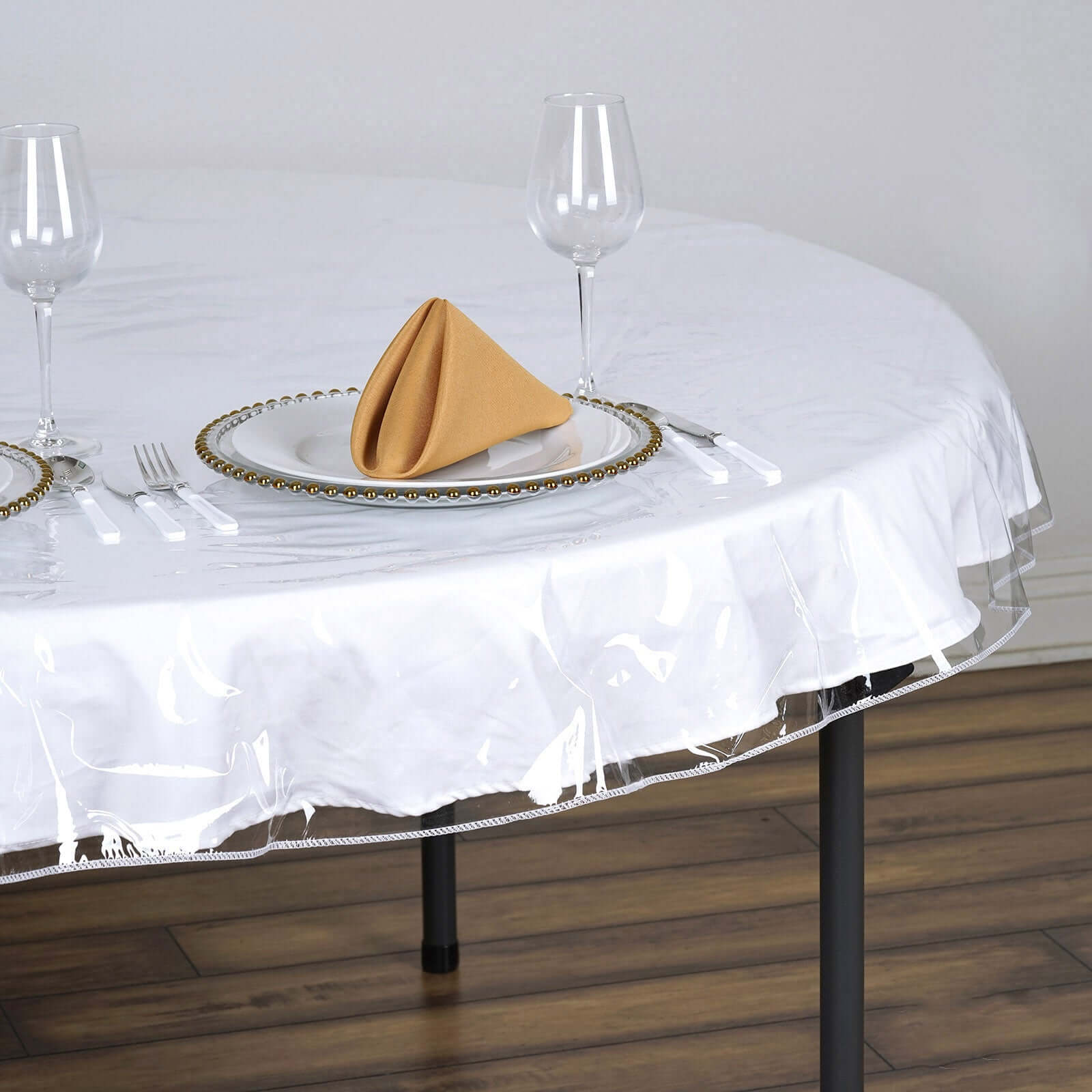Vinyl Tablecloth Clear Eco-Friendly Round - Reliable PVC Tablecloth 70" 10 Mil Thick