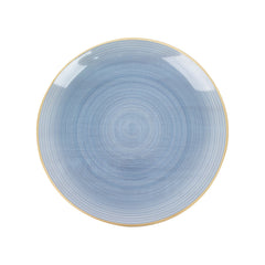 20 Pack 13" Economy Plastic Charger Plates – Transparent Dusty Blue Swirl Design with Gold Rim, Stylish Table Chargers