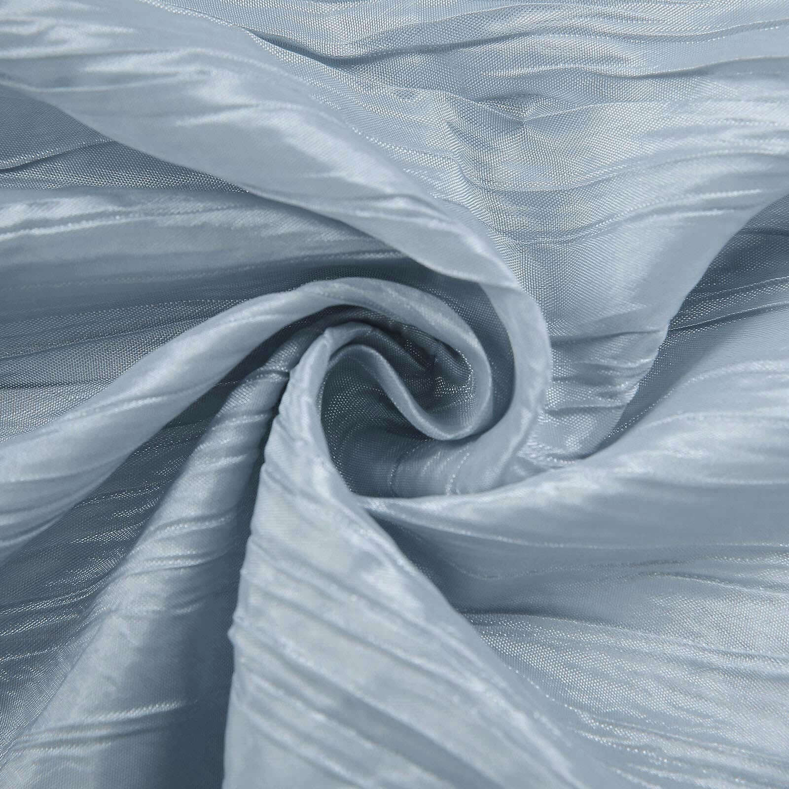 5 Pack Taffeta 20"x20" Napkins Dusty Blue - Accordion Crinkle Dinner Napkins
