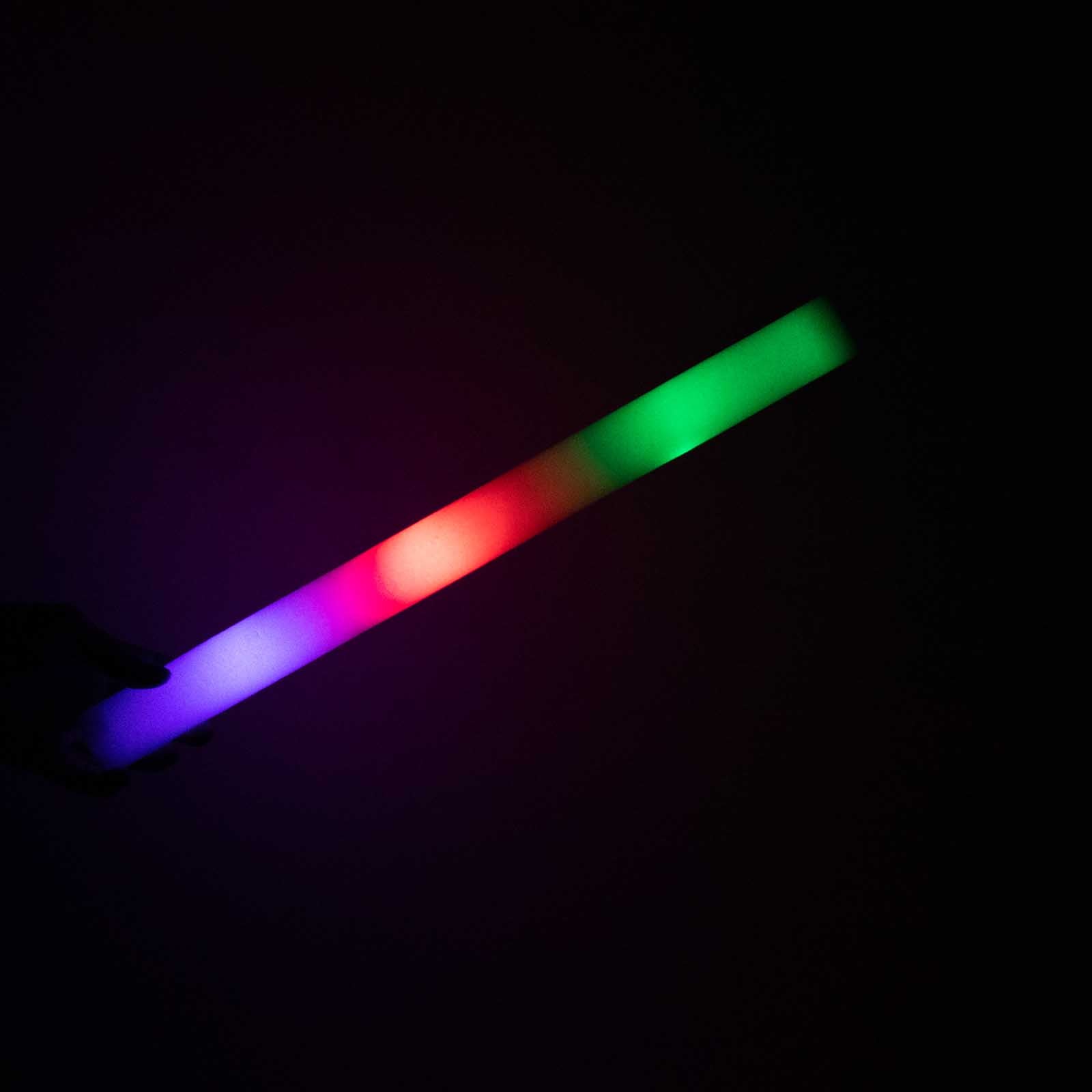 20 Pack Multicolor LED Foam Party Glow Sticks With 3 Flashing Modes, 19" Reusable Battery Operated Light Sticks