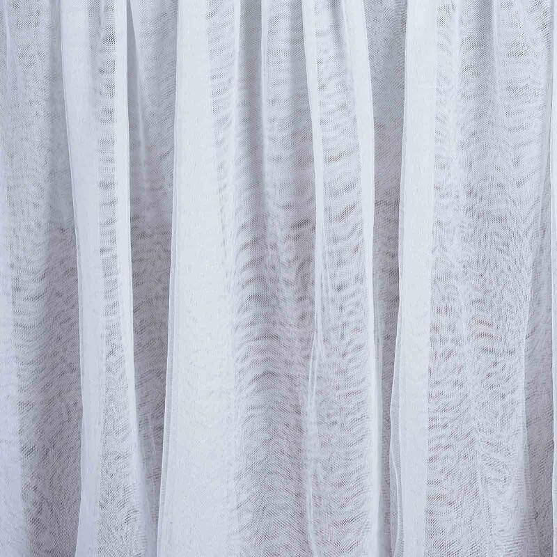 Tulle 120" Round Tablecloth White - 3 Layer Satin Tutu Skirt with Pleated Detailing for Modern Gatherings