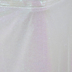 Sequin 21ft Table Skirt White Iridescent - Glitzy Design for Upscale Occasions
