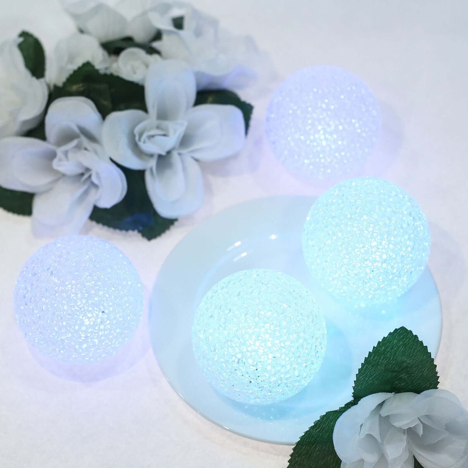 4-Pack LED Mini Light Globes Color Changing - Battery Operated Ball Centerpiece Fillers 3"