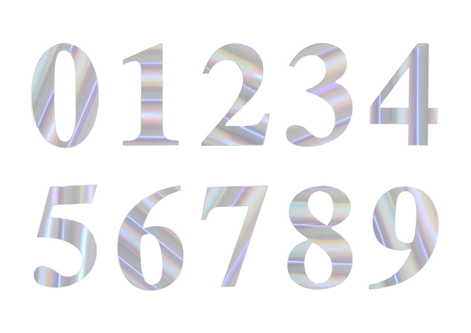 4-Pack Stickers Banner Custom 0-9 Number "9" Design Iridescent - Milestone Age and Date Stick-On Numbers 5"