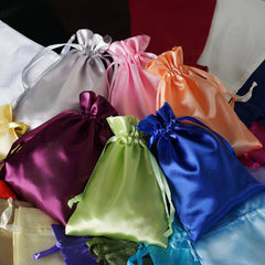 12 Pack 5"x7" Gold Satin Drawstring Wedding Party Favor Gift Bags