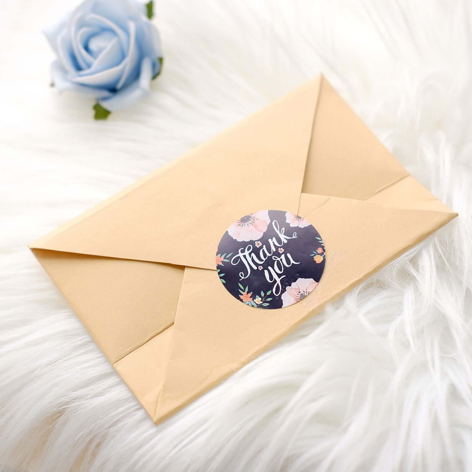 1000Pcs 1.5" Thank You Assorted Styles Sticker Rolls, Labels and Seals For DIY Envelope - Round