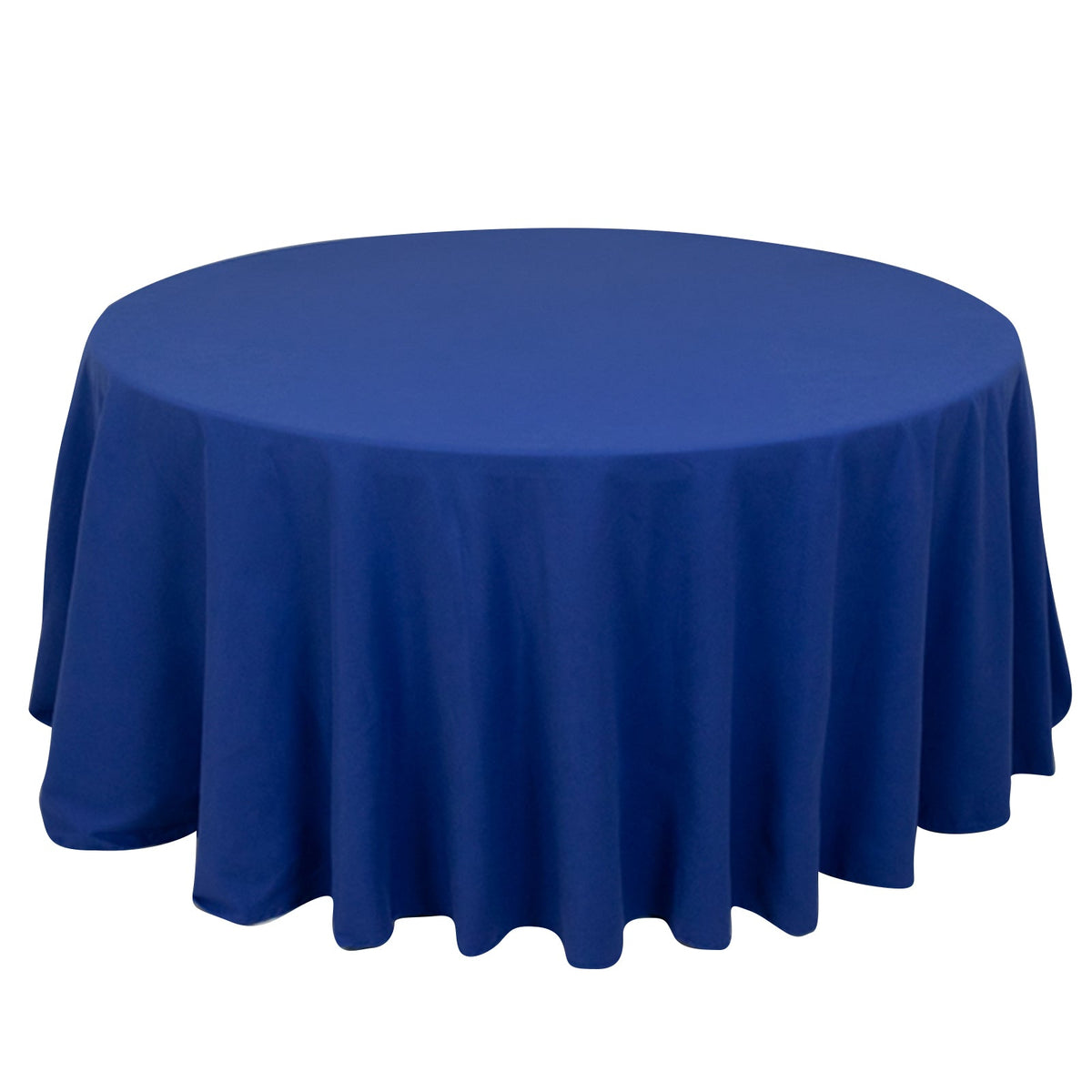 Cotton Blend 120" Round Tablecloth Royal Blue - Seamless Wrinkle-Resistant Table Cover