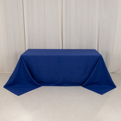 Cotton Blend 90"x132" Rectangle Tablecloth Royal Blue - Seamless Wrinkle-Resistant Table Cover