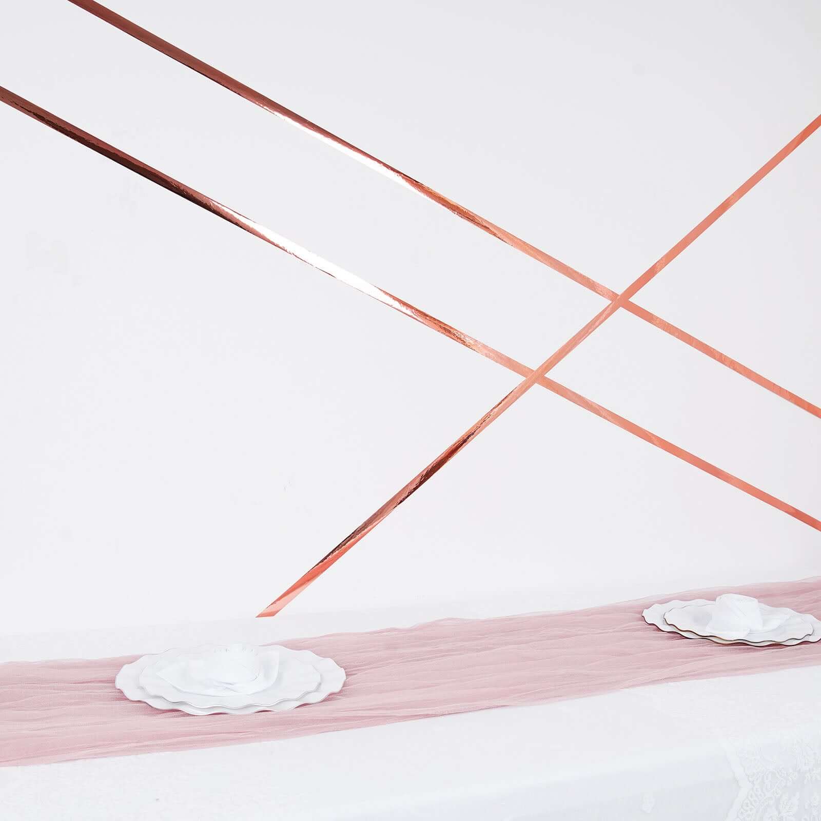 100 Yds 3/4" Rose Gold Metallic Film Tape Adhesive, DIY Floral Wrap Craft Decor Tape - Polyester with Acrylic